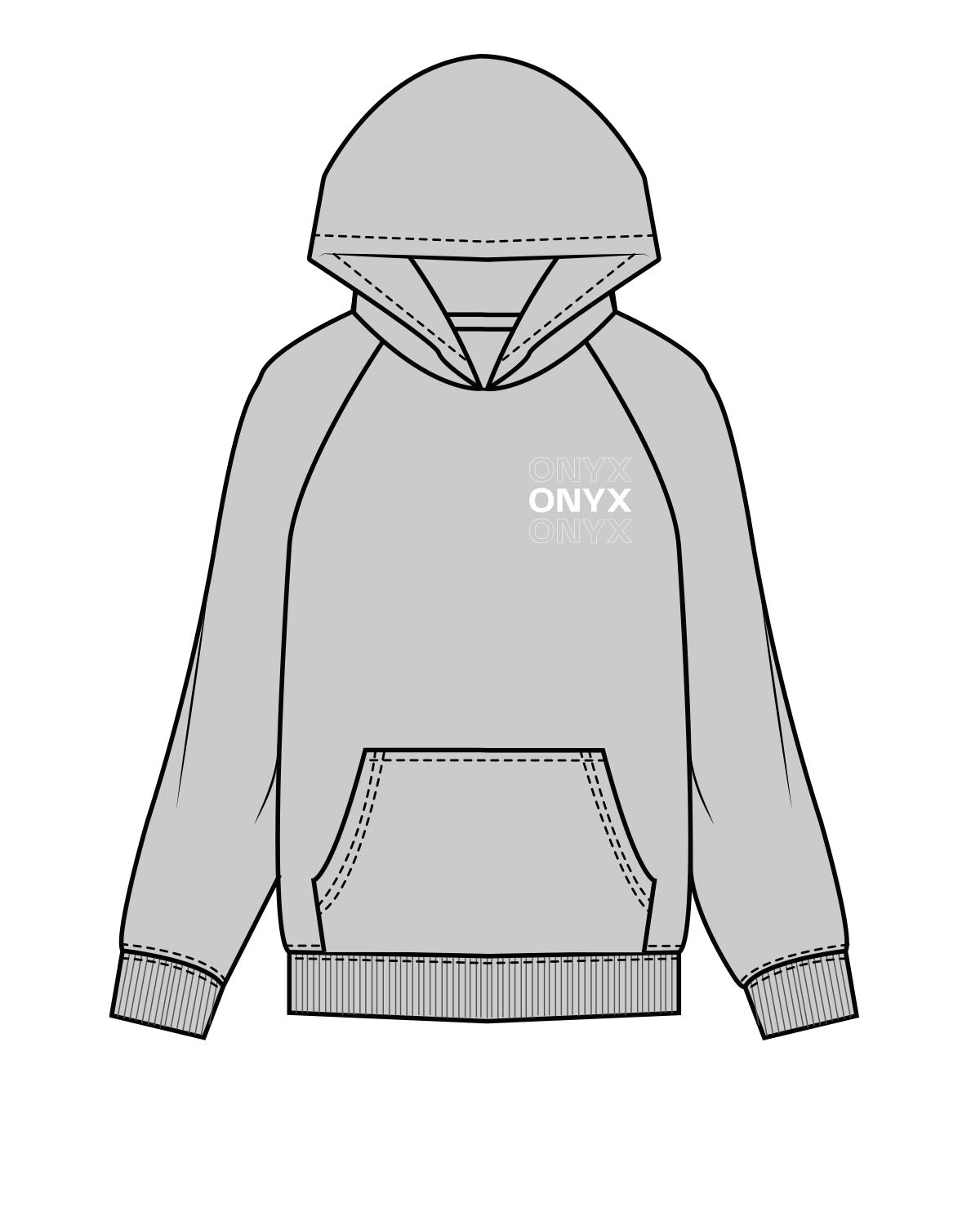 The Womens Hoodie - Storm - Onyx Fit - Left Chest - White