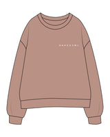 The Womens Crewneck - Clay - Bare & Sol - Left Chest - Embroidered - Ivory