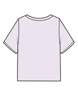 The Midweight Crop Tee - Orchid - Komo Studio - Center Chest - Printed - Tone on Tone