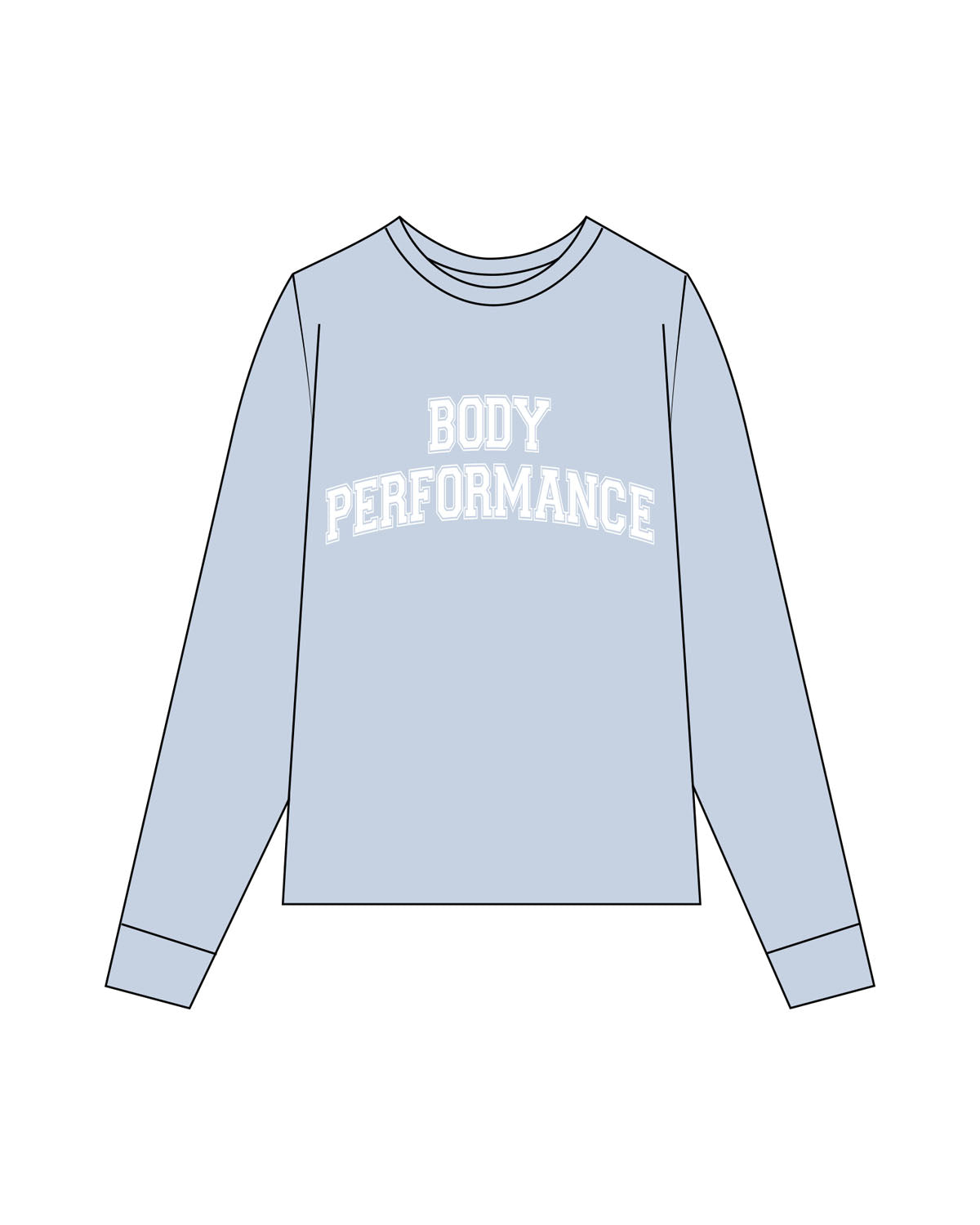 The Womens Oversized Long Sleeve - Powder - Body Performance - Chest Stacked & Back Neckline - Printed - Full Color