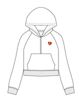 The Half Zip Hoodie - White - M4Lagree - Left Chest Logo & Center Back Stacked - Printed - Full Color