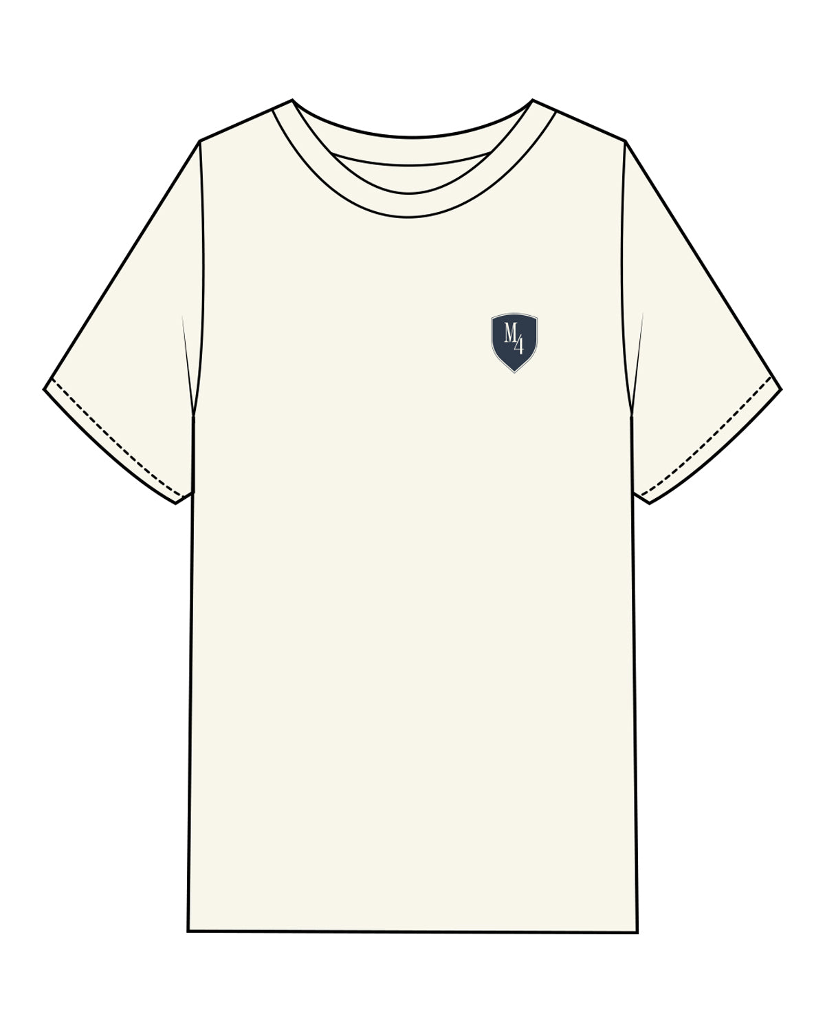The Mens Heavyweight Tee - Off White - M4Lagree - Left Chest Icon - Navy