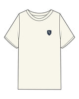 The Mens Heavyweight Tee - Off White - M4Lagree - Left Chest Icon - Navy