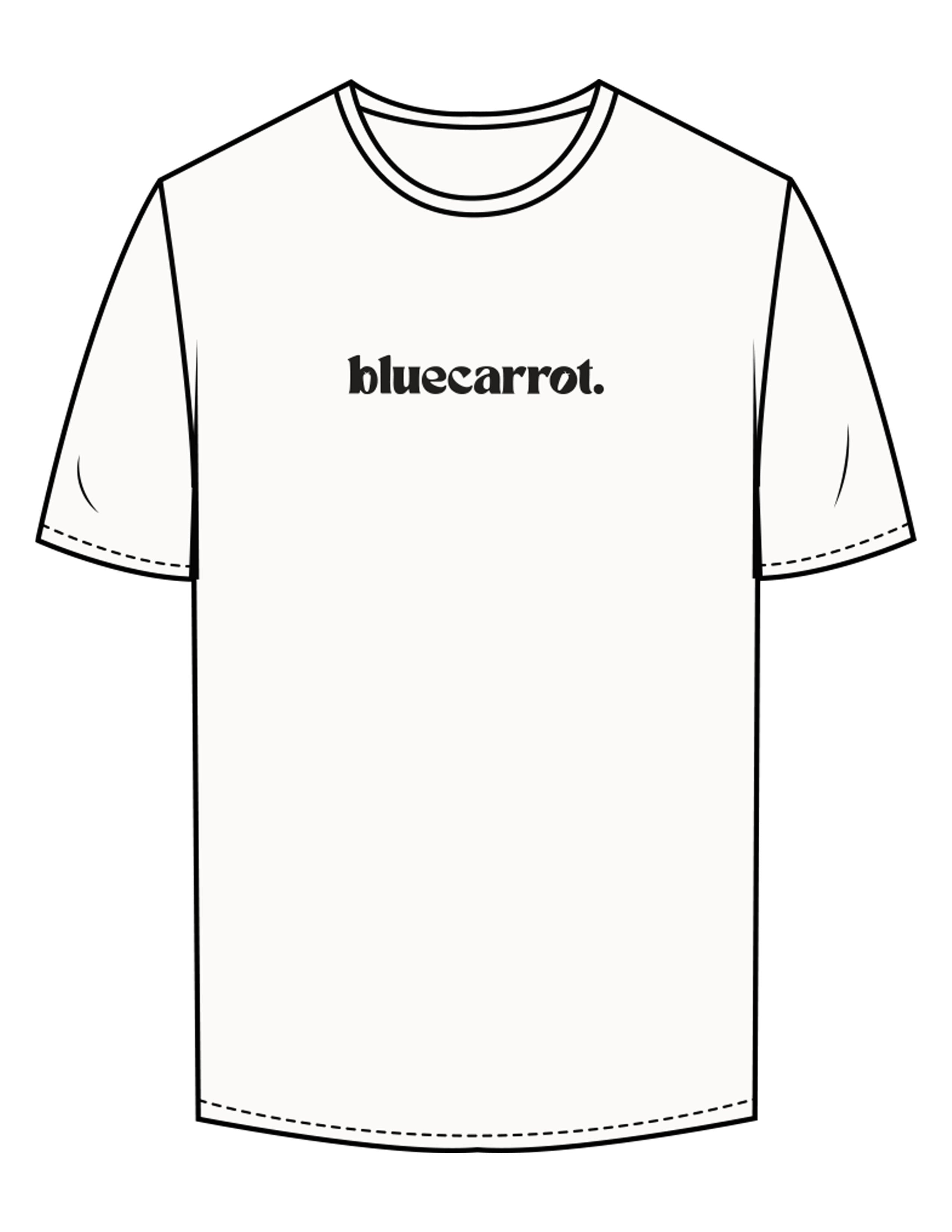 The Mens Tee - White - BlueCarrot - Center Chest & Back Neckline - Printed - Black