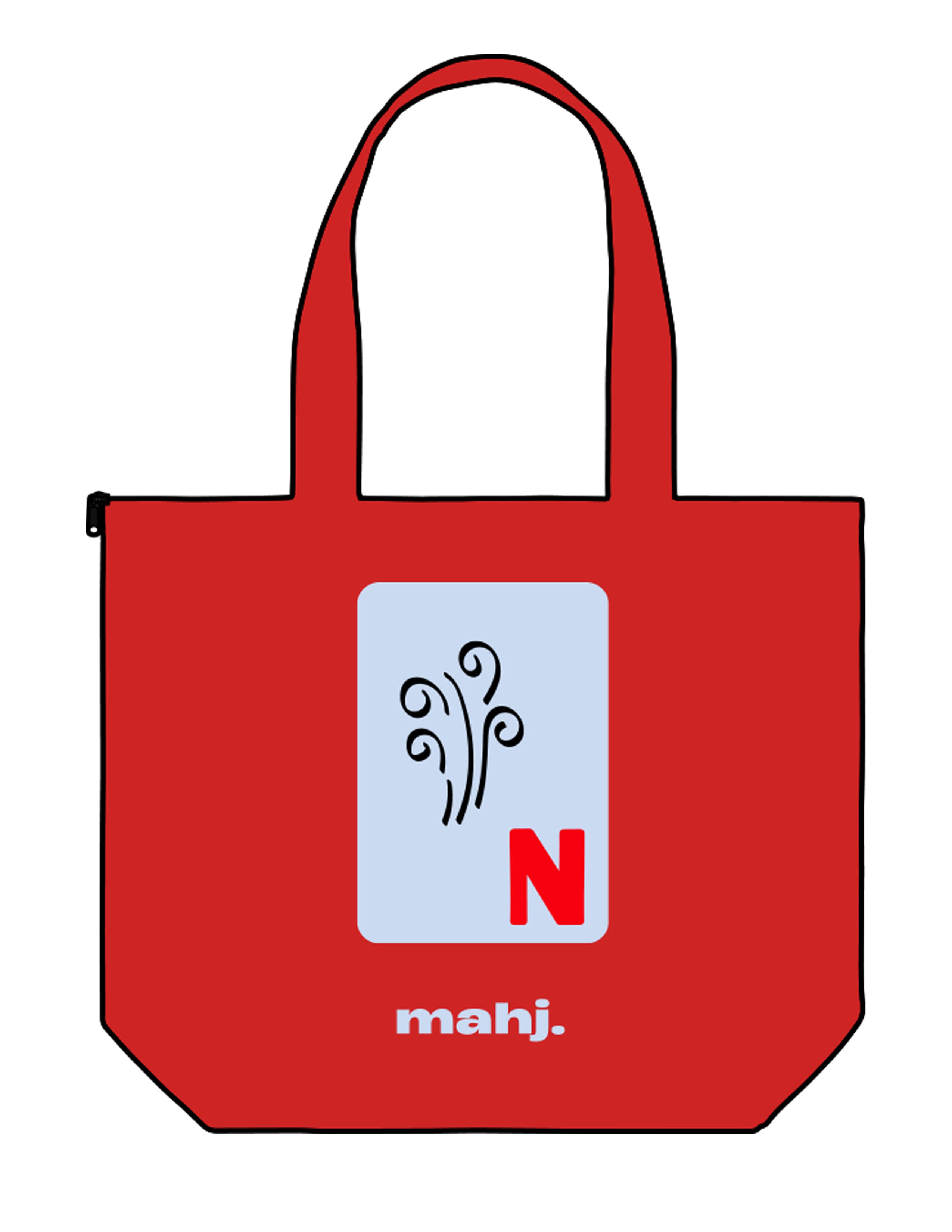 The Zipper Tote Bag - Red - Barnes. The Label - Center Body - Printed - Full Color