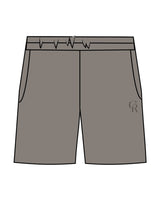 The Mens Sweat Shorts - Washed Gray - Core Reform - Left Leg - Printed - Tone on Tone