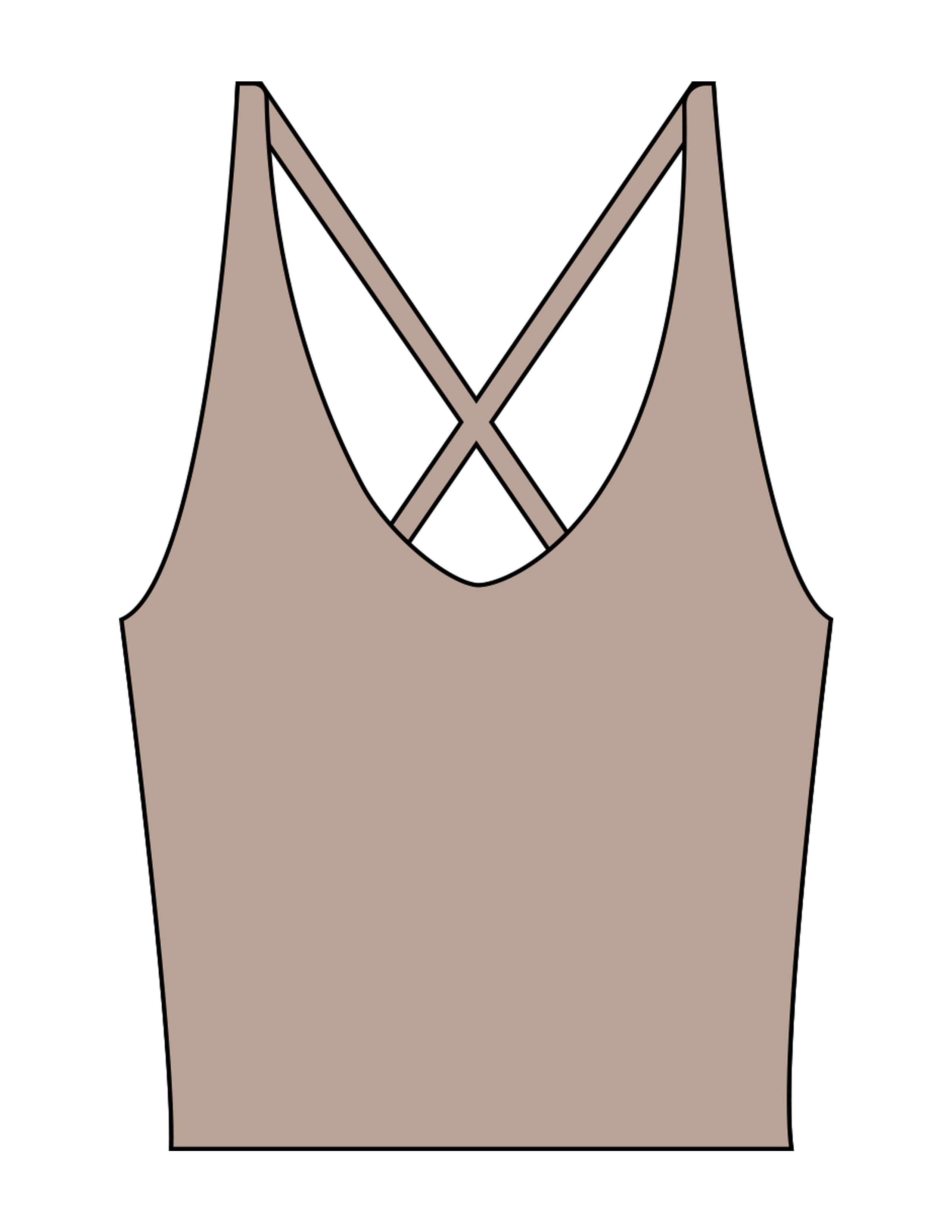 The Sporty Strappy Tank - Light Brown - OCWC - Center Back "OASIS" - Printed - Green
