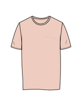 The Womens Tee - Pale Pink - Core Crown Point - Left Chest & Back Wavy Stacked - Printed - Tone on Tone