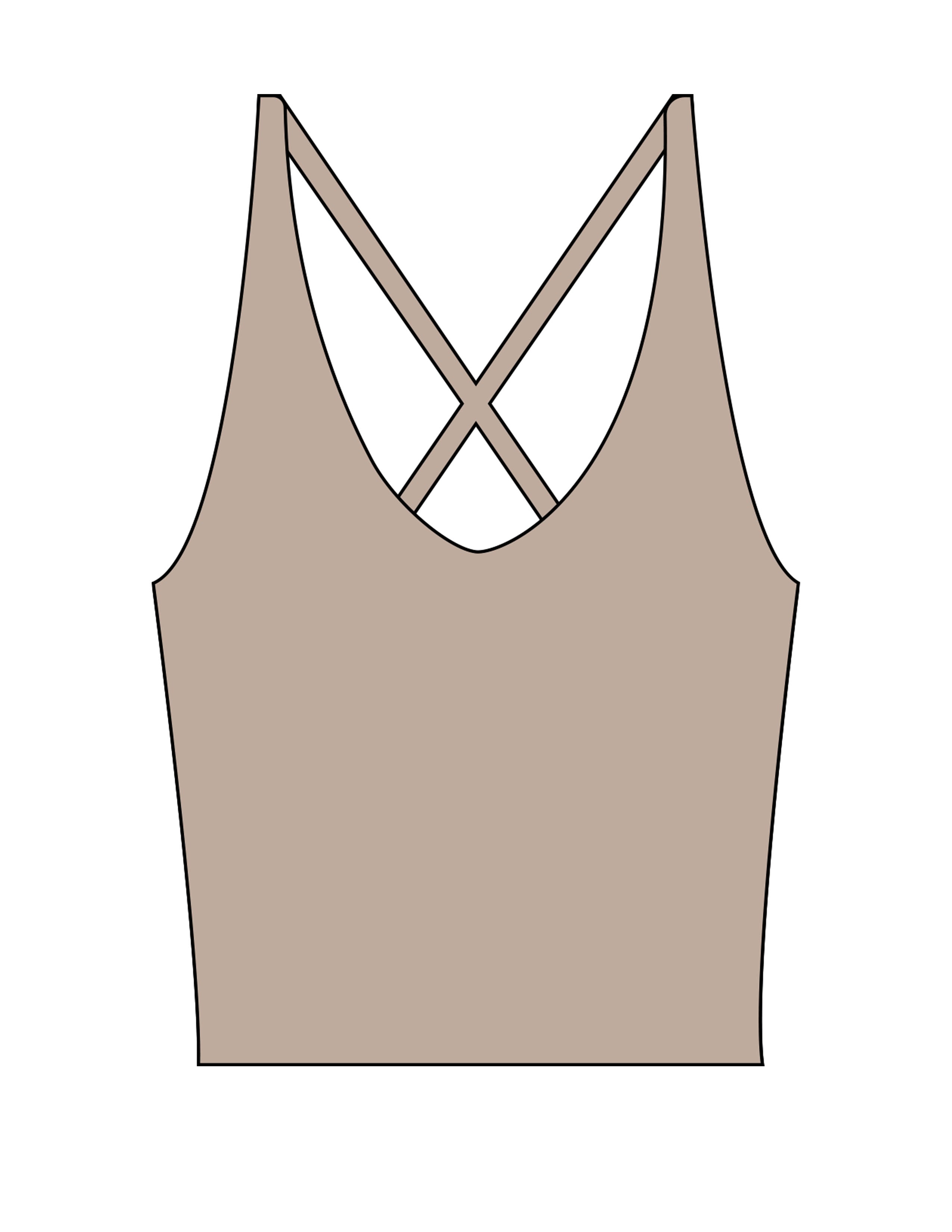 The Sporty Strappy Tank - Light Brown - Velvaere - Center Back - Printed - Green
