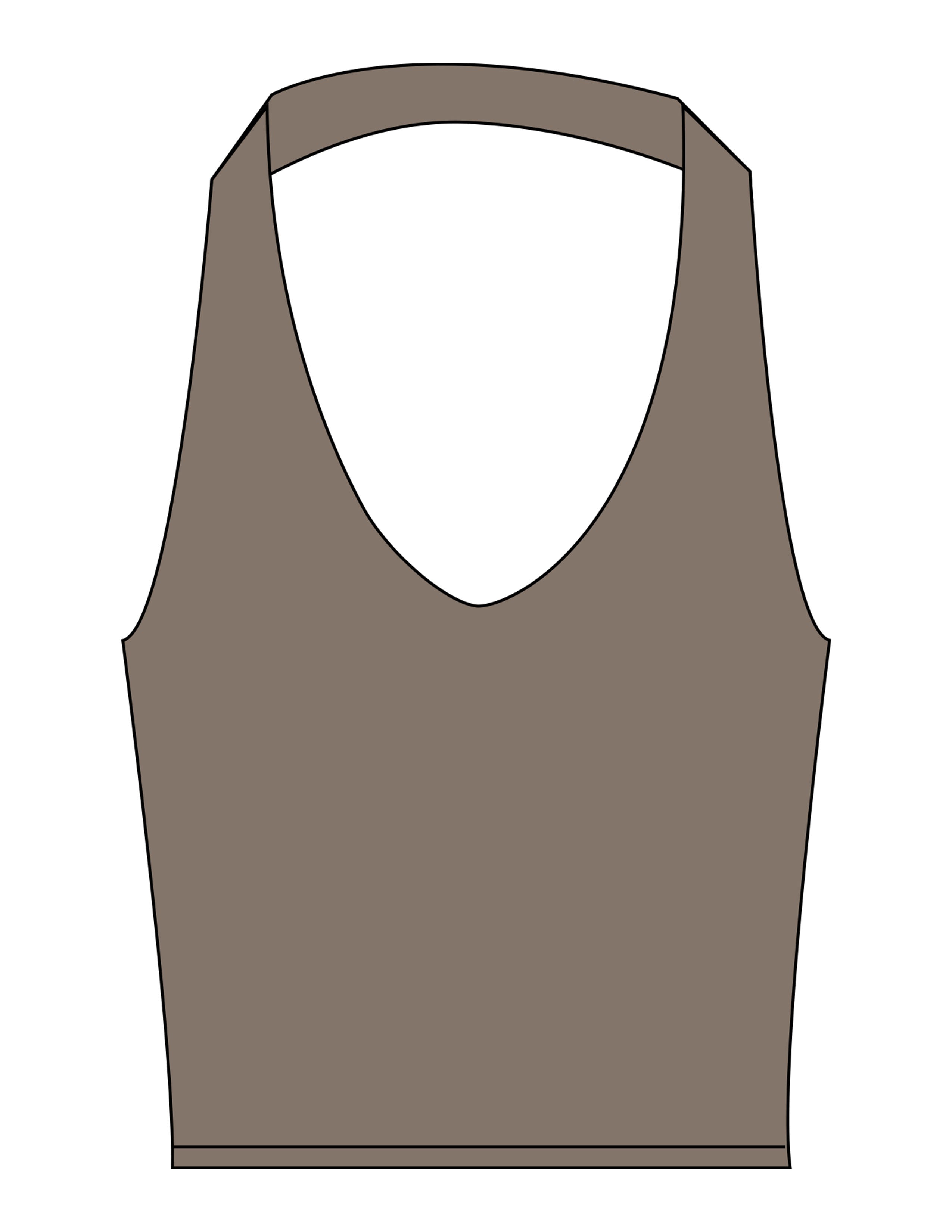 The Halter Tank - Brown - Mantra - Center Back Stacked - Printed - White