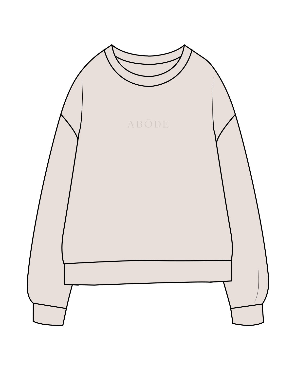 The Midweight Unisex Crewneck - Washed Ivory - Abode Skin & Wellness - Center Chest - Embroidered - Tone on Tone