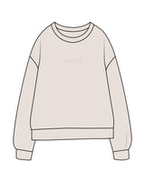 The Midweight Unisex Crewneck - Washed Ivory - Abode Skin & Wellness - Center Chest - Embroidered - Tone on Tone