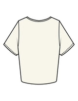The Crop Tee - Off White - Drench - Front Lower Left - Printed - Periwinkle
