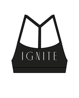 The Basic Bra - Black - Ignite Barre & Fitness - Center Chest & Center Back - White