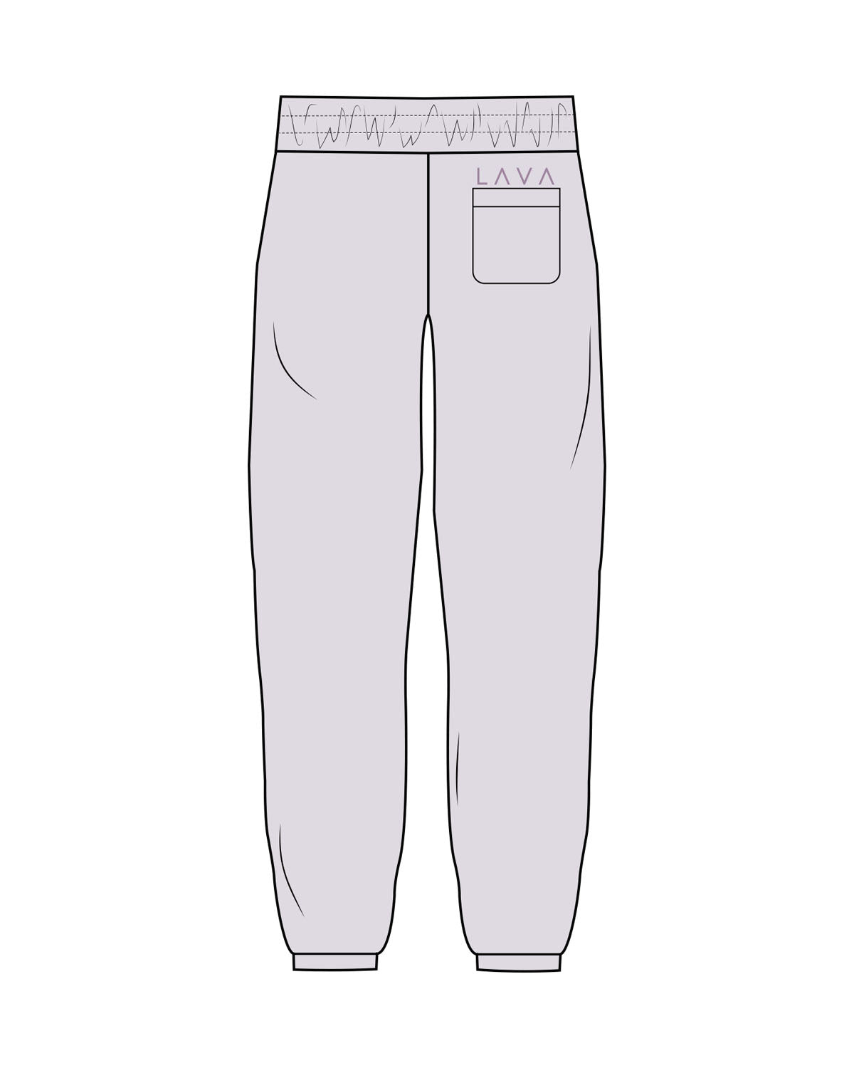The Womens Sweatpants - Orchid - Lava - Right Back Pocket - Embroidered - Tone on Tone
