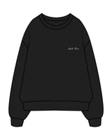 The Womens Crewneck - Black - M4Lagree - Left Chest & Center Back Stacked - Embroidered - White