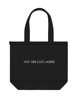 The Zipper Tote Bag - Black - Core Reform - Center Front & Center Back - Embroidered - White