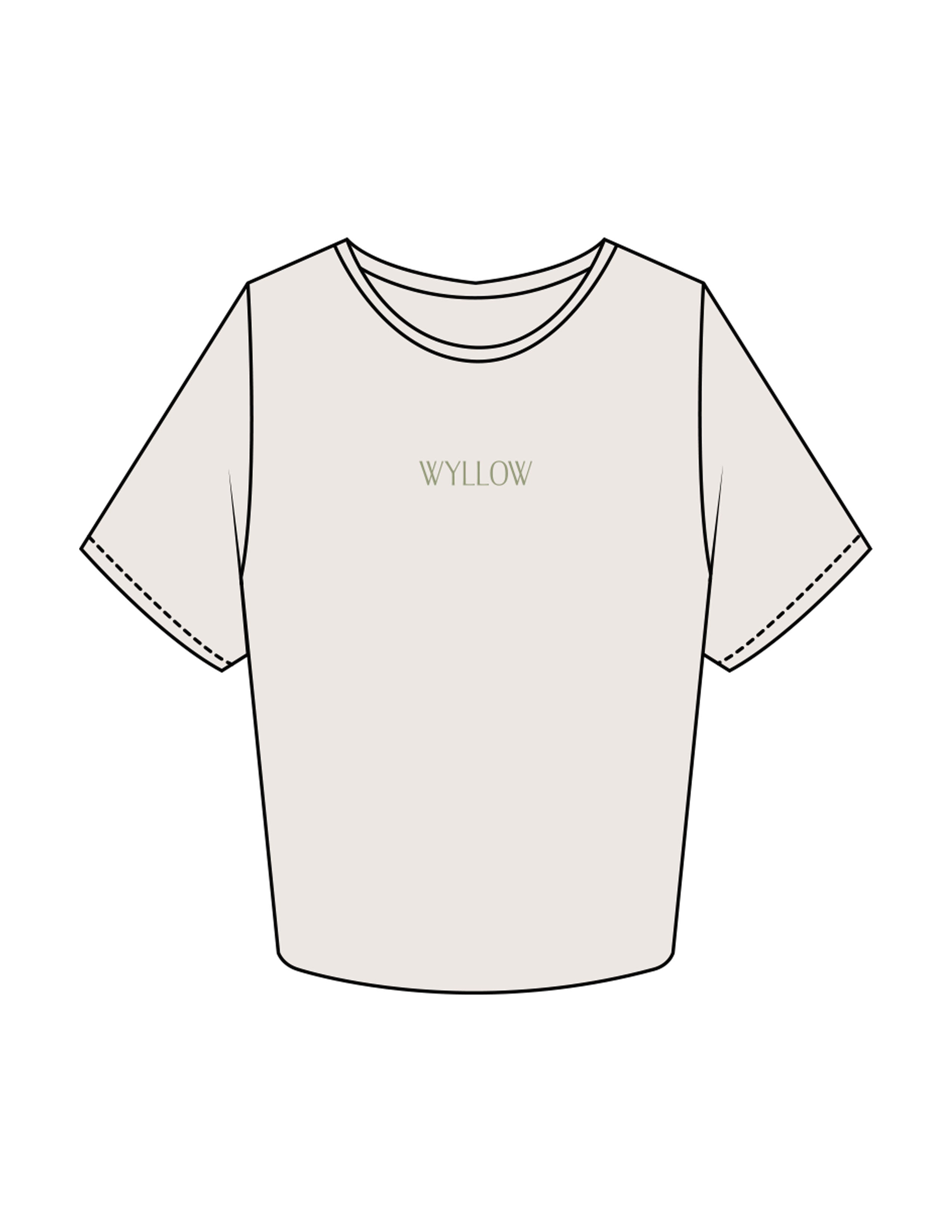 The Crop Tee - Bone - Wyllow Physical Therapy - Center Chest & Back Stacked - Printed - Full Color