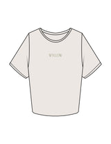 The Crop Tee - Bone - Wyllow Physical Therapy - Center Chest & Back Stacked - Printed - Full Color