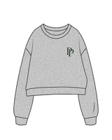 The Oversized Crop - Heather - Pose Pilates - Left Chest & Back Center - Green