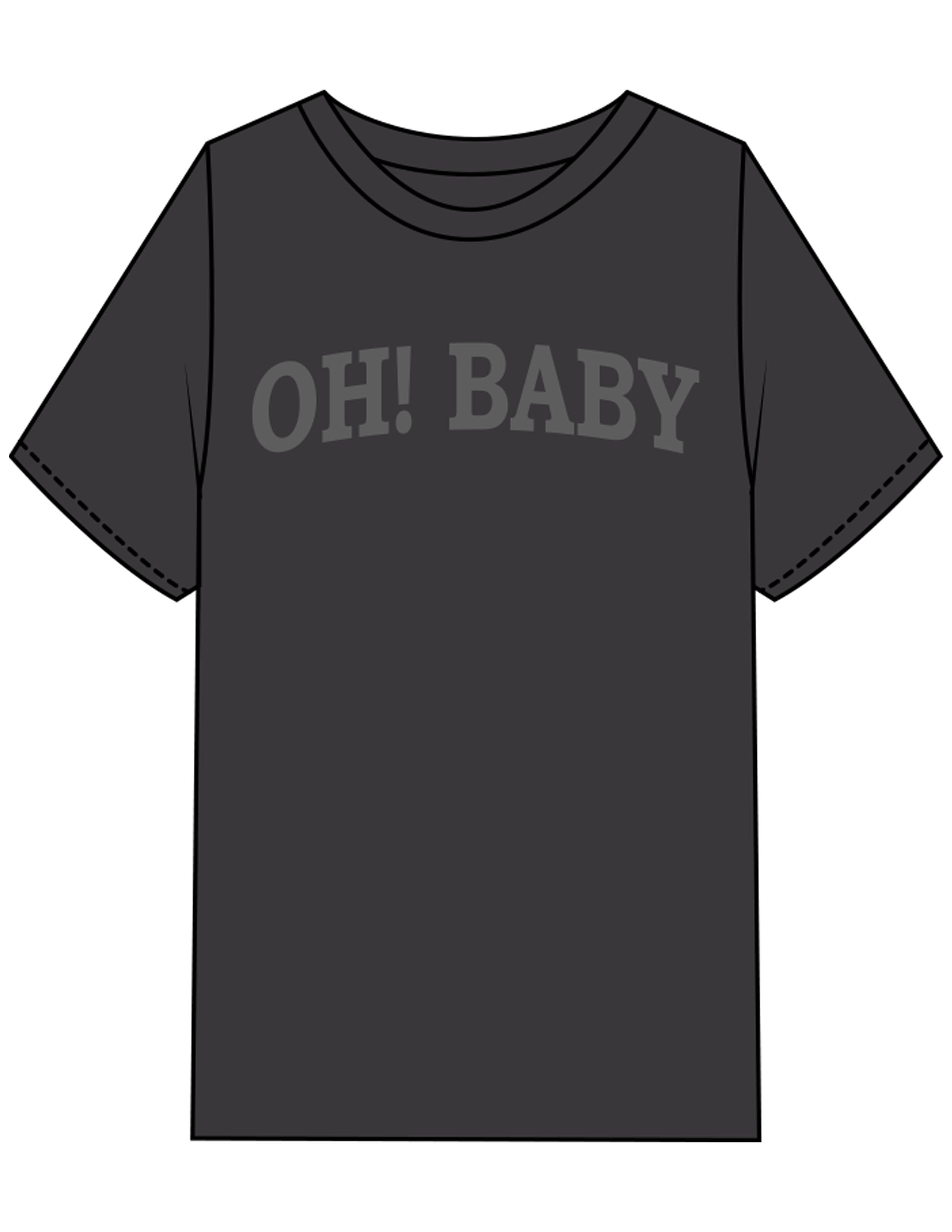 The Mens Heavyweight Tee - Washed Charcoal - MOB - Center Chest & Back Neckline - Back Bottom QR Code - Printed - Light Grey