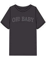 The Mens Heavyweight Tee - Washed Charcoal - MOB - Center Chest & Back Neckline - Back Bottom QR Code - Printed - Light Grey