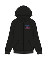 The Mens Zip Hoodie - Black - Top Right Collectibles - Left Chest Stacked & Back Spine - Printed - Full Color