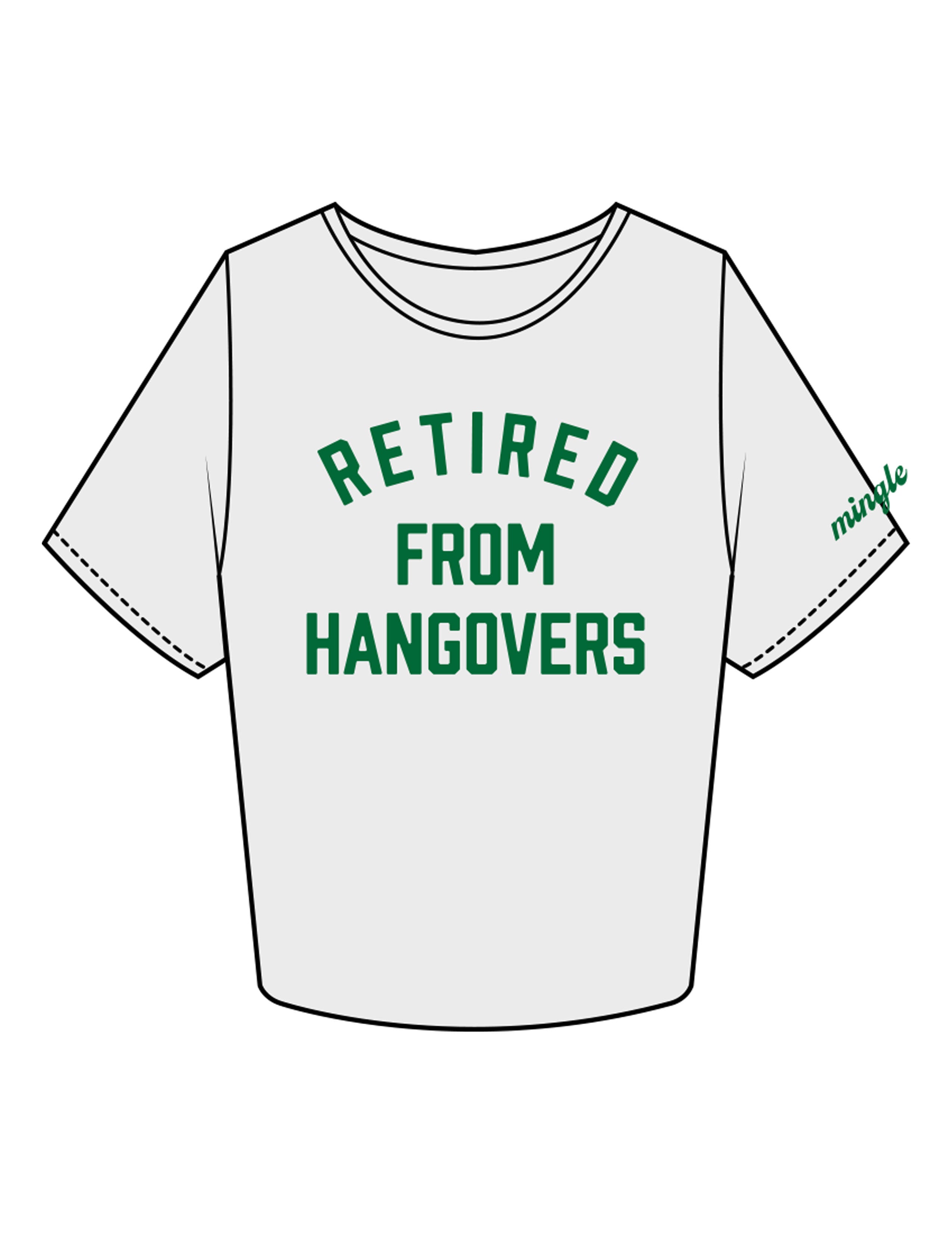 The Crop Tee - Off White - Mingle Mocktails - Center Chest Stacked & Left Sleeve - Printed - Green