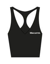 The Racer Tank - Black - BlueCarrot - Left Chest & Center Back - Printed - White