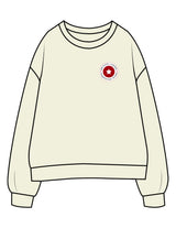 The Mens Crewneck - Butter - Method Lagree - Left Chest Embroidered Full Color - Center Back Printed Red