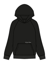 The Mens Hoodie - Black - Rumble - Front Upper Pocket - Embroidered - White