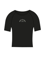 The Short Sleeve Crop - Black - Onyx & Ivory - Chest Arc Stacked - Printed - Off White