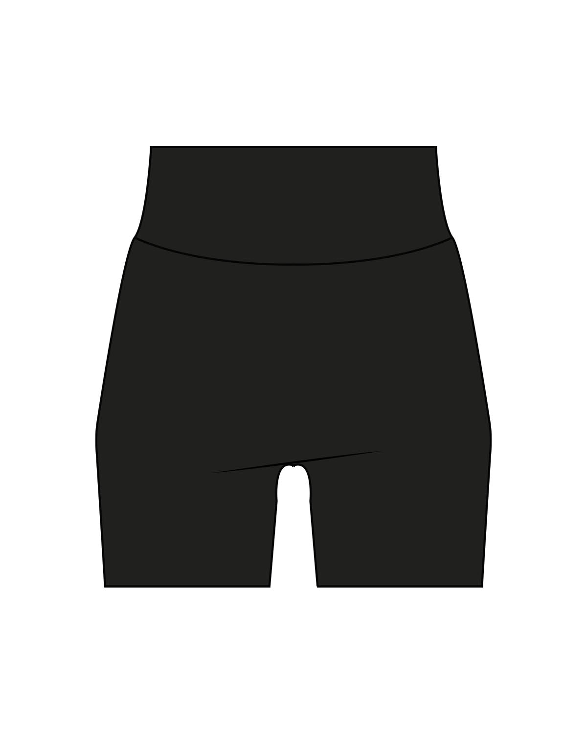 The Basic Short - Black - REFORM Pilates Studio - Back Waistline - Printed - White