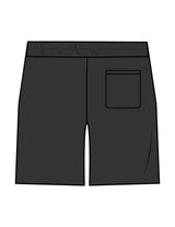 The Mens Sweat Shorts - Washed Black - Sultivate - Left Leg - Printed - Off White