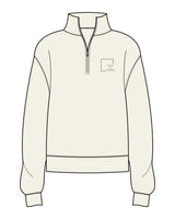 The Womens 1/4 Zip - Off White - Slo x Form - Left Chest Squared - Printed - Charcoal Gray