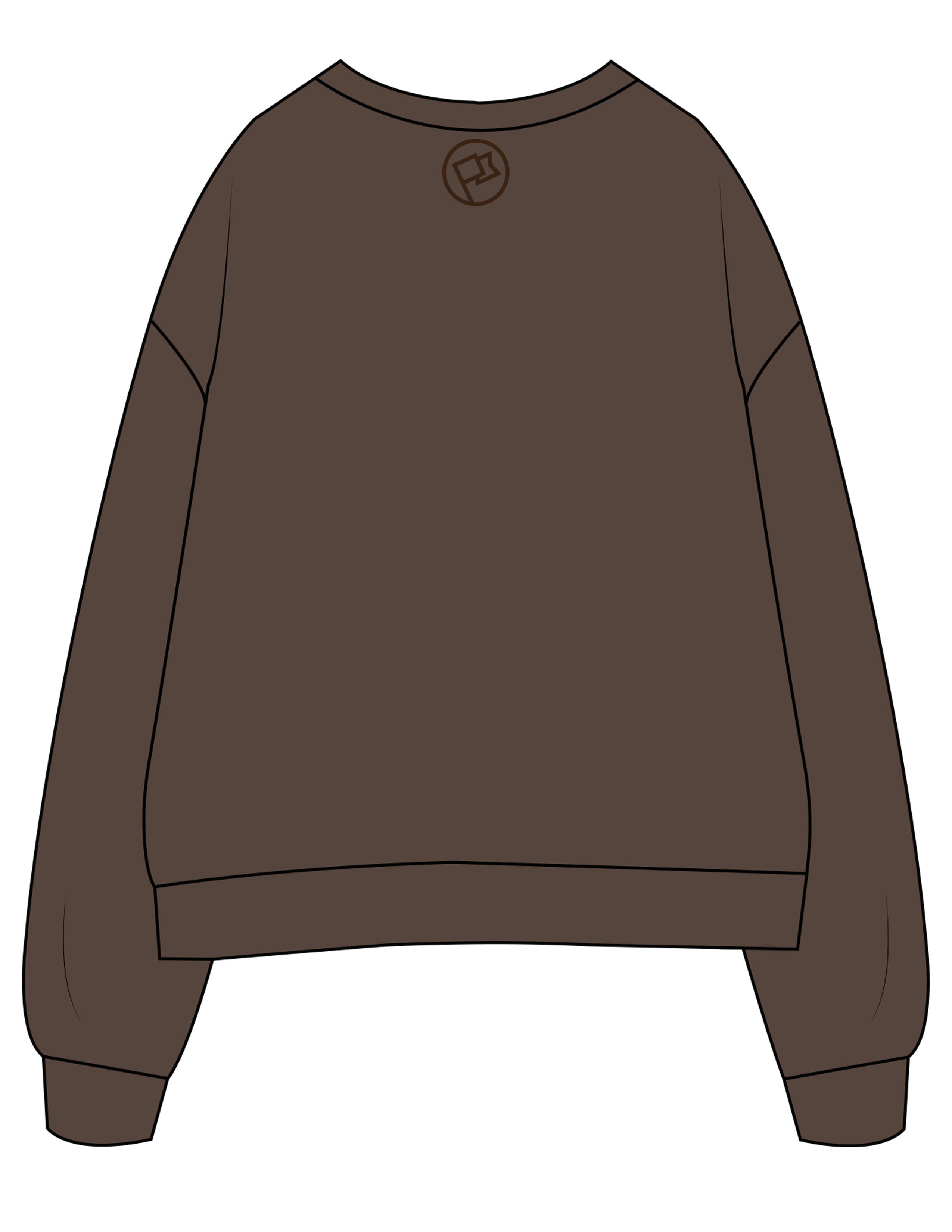 The Mens Classic Crewneck - Walnut - Anthem Church - Left Chest Stacked & Back Neckline - EMB - Tone on Tone