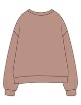 The Womens Crewneck - Clay - The Wild OM - Left Chest Stacked - Embroidered - Tone on Tone