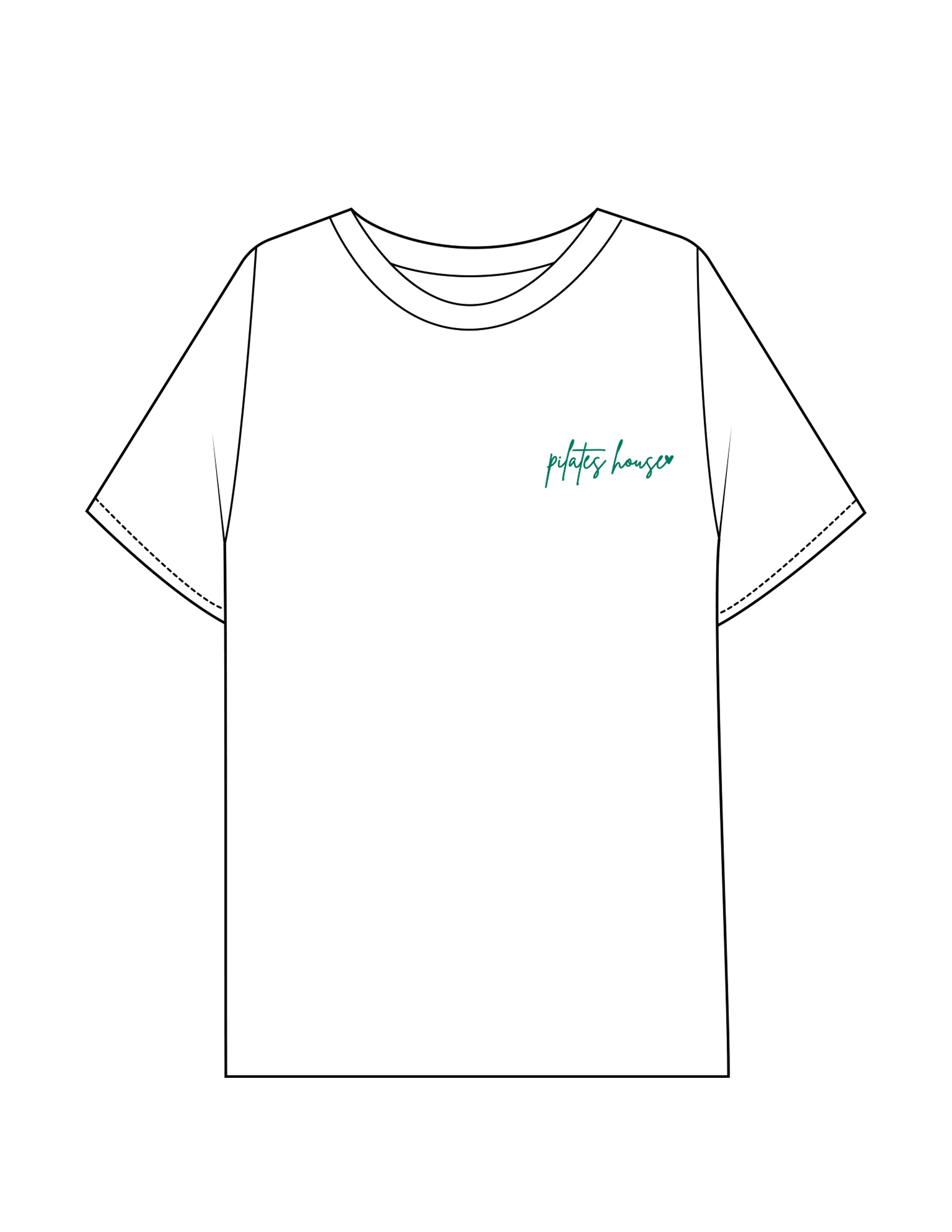 The Mens Boxy Tee - White - PHS - Left Chest & Center Back - Printed - Green