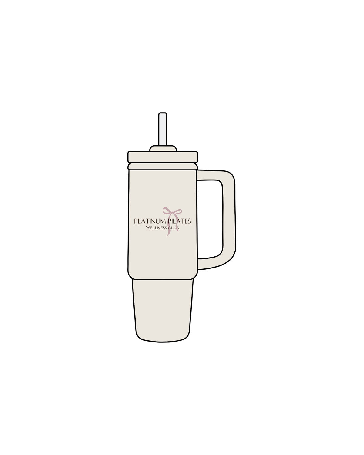 The Tumbler Cup - Off White - Platinum Pilates - Center Body Stacked - Printed - Full Color