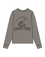 The Womens Heavyweight Long Sleeve - Washed Gray - Coach Code - Center Back - Tone on Tone