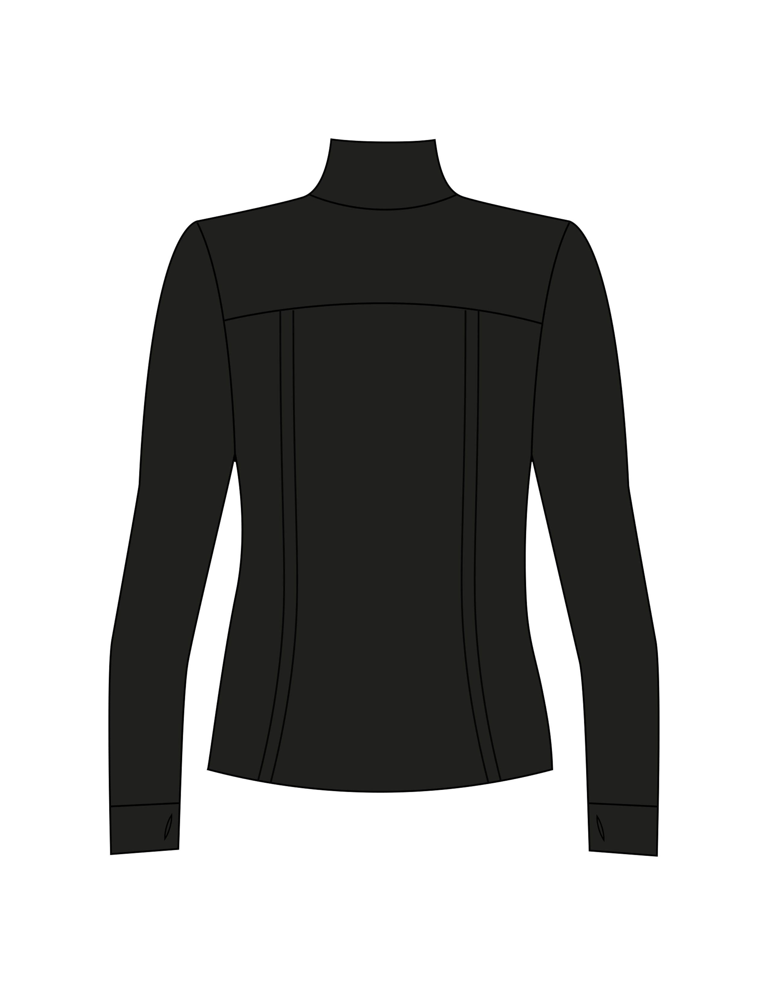 The Womens Zip Jacket - Black - BlueCarrot - Left Chest - Printed - White