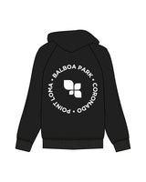 The Womens Zip Hoodie - Black - FIT4MOMBalboa - Left Chest & Back Center - Full Color