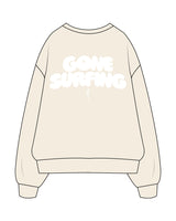 The Mens Crewneck - Butter - Pilates Plus PB - Left Chest Stacked & Back Stacked - Printed - Puff - White