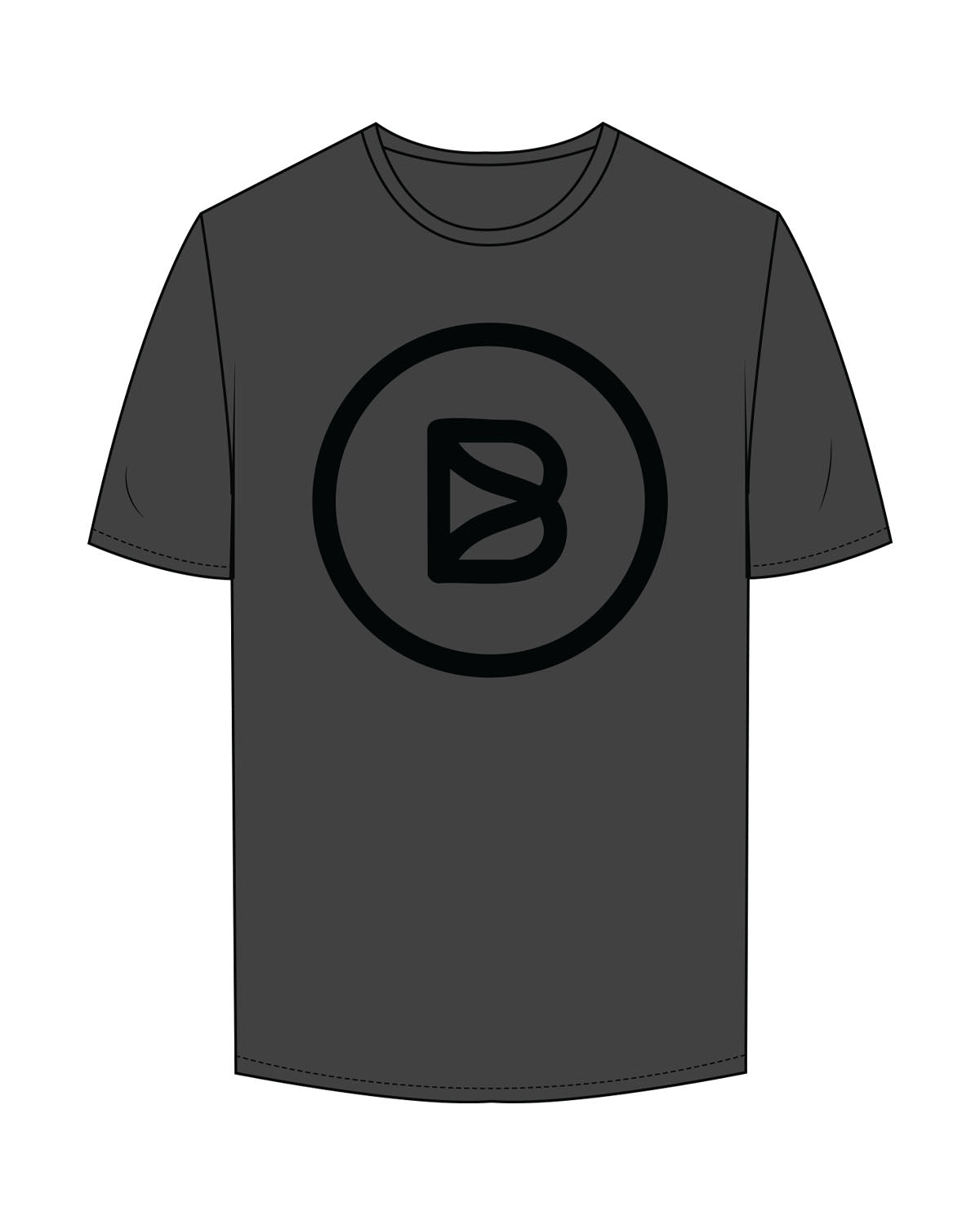 The Mens Tee - Charcoal - Bond Fitness - Center Chest Round & Back Neckline - Printed - Black