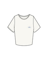The Crop Tee - Off White - Rise Lagree - Left Chest & Back Logo - Powder