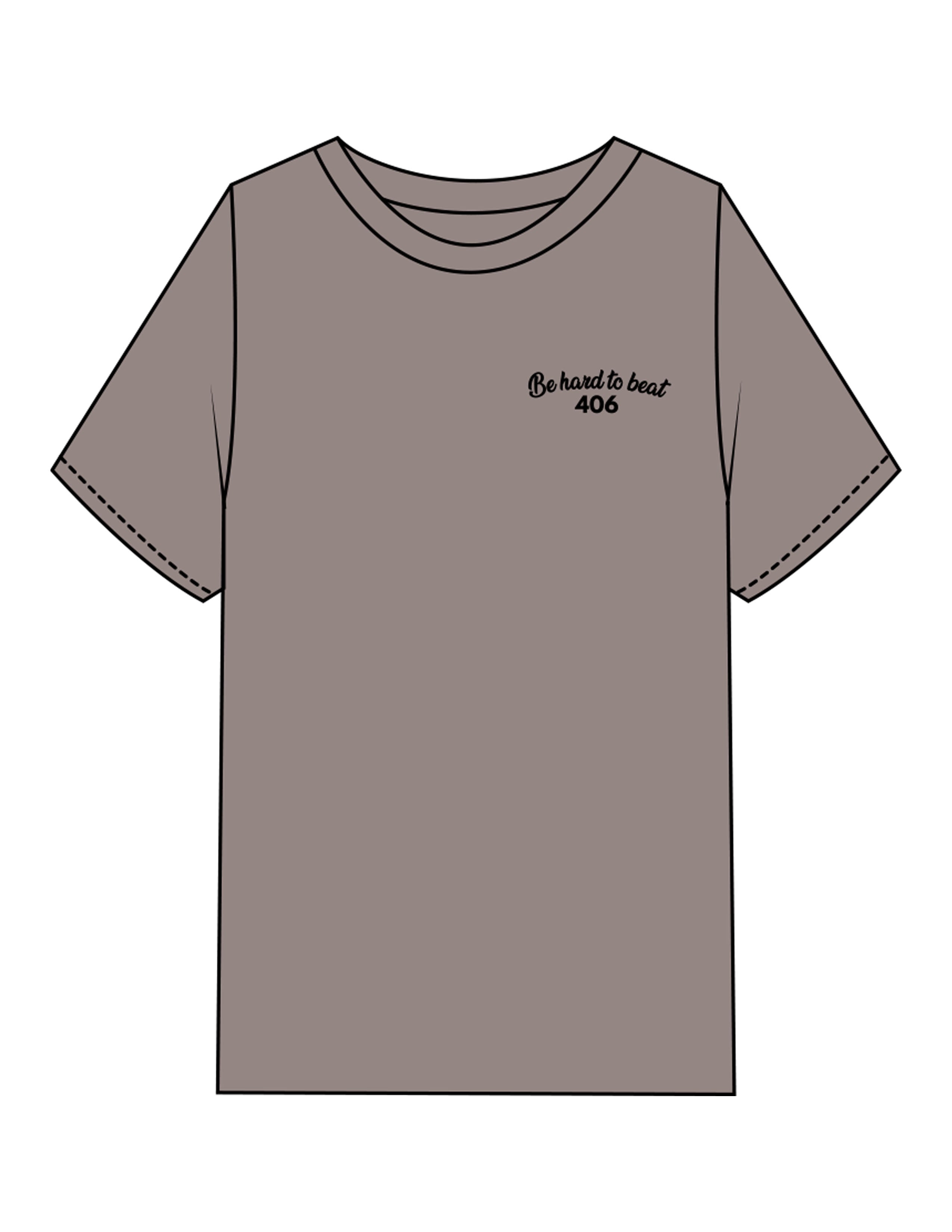 The Mens Heavyweight Tee - Washed Gray - 406 Performance Studio - Left Chest & Back Stacked - Printed - Black