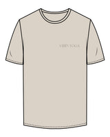 The Mens Tee - Bone - VIBIN YOGA - Left Chest & Back Center - Printed - Tone on Tone