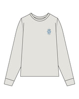 The Womens Heavyweight Long Sleeve - Washed Bone - Sunrise Sculpt - Left Chest & Back Stacked - Printed - Full Color