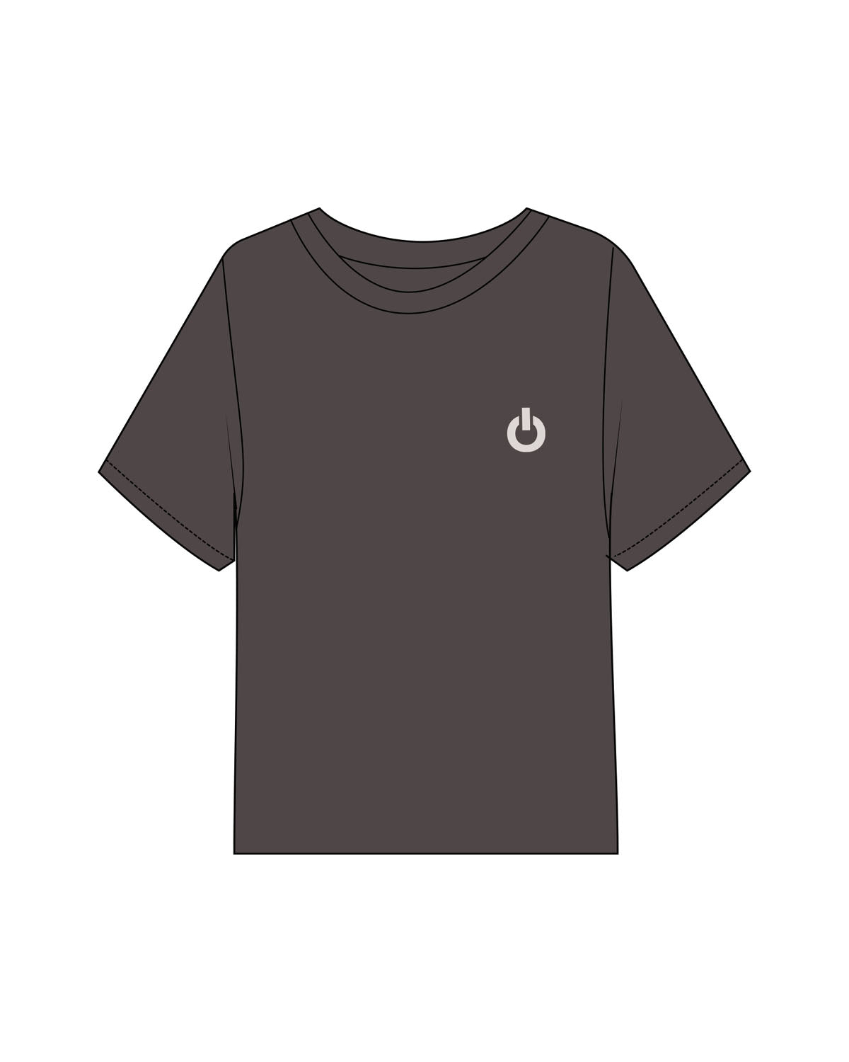 The Midweight Crop Tee - Pepper - Powerhouse Fitness - Left Chest & Center Back Stacked - Printed - Bone