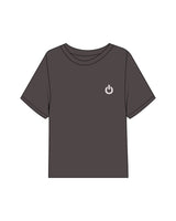 The Midweight Crop Tee - Pepper - Powerhouse Fitness - Left Chest & Center Back Stacked - Printed - Bone